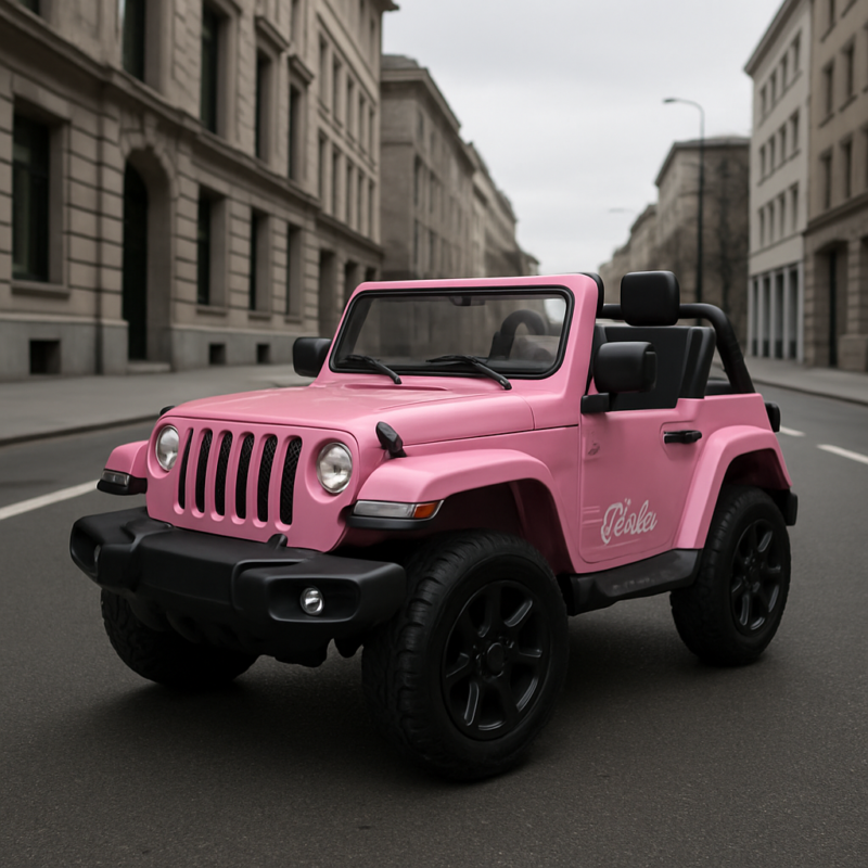 découvrez l'histoire insolite d'un homme élégant surpris au volant d'une mini jeep barbie rose, mêlant humour et originalité en plein cœur de la ville.